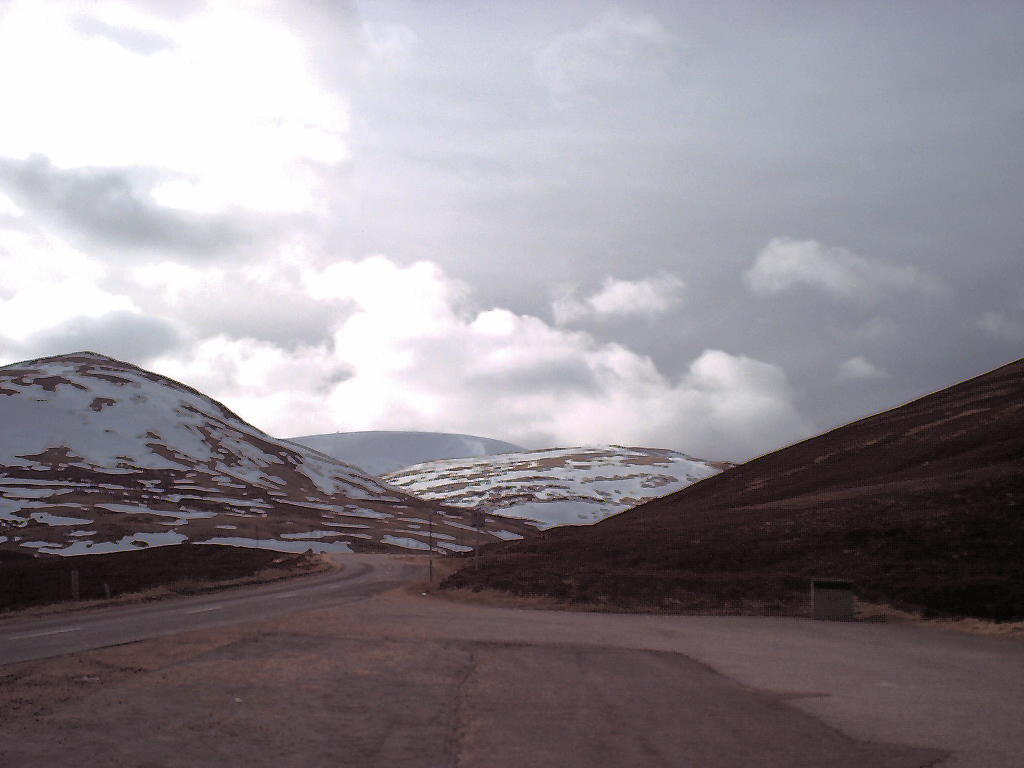 View towards Glas Maol from A93 (Braemar side), below ski area. April 2001