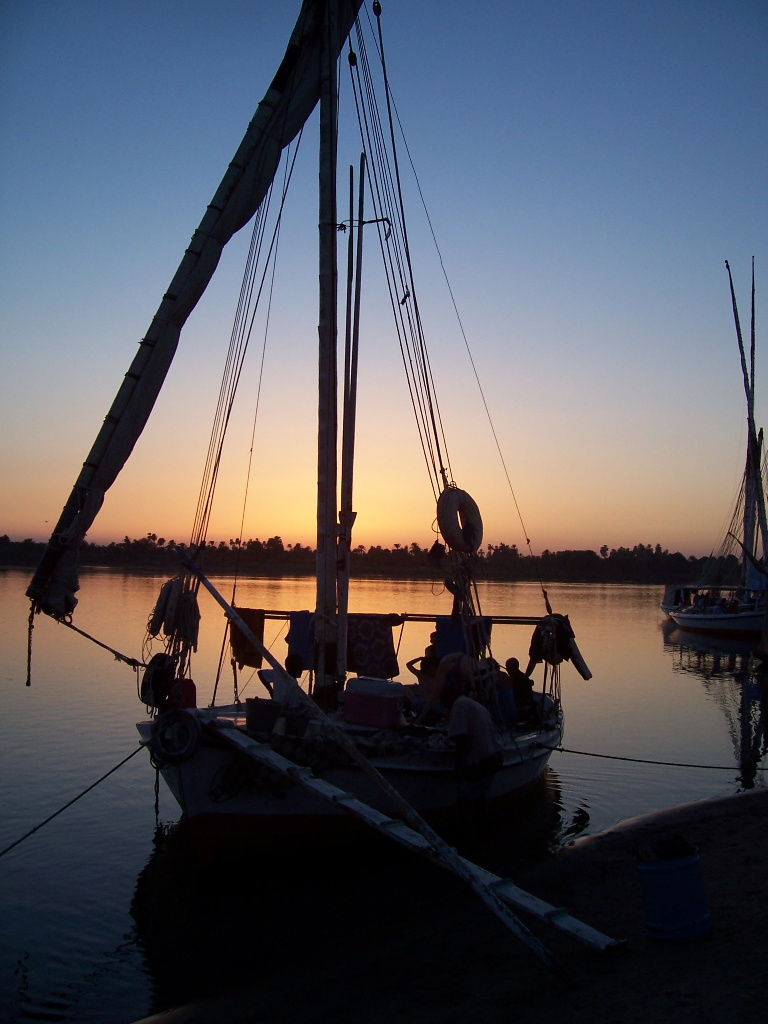 Sailing on the Nile in Egypt, August 2005.