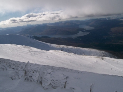 Looking across the Goose towards Loch Eil and Fort William. March 2008.