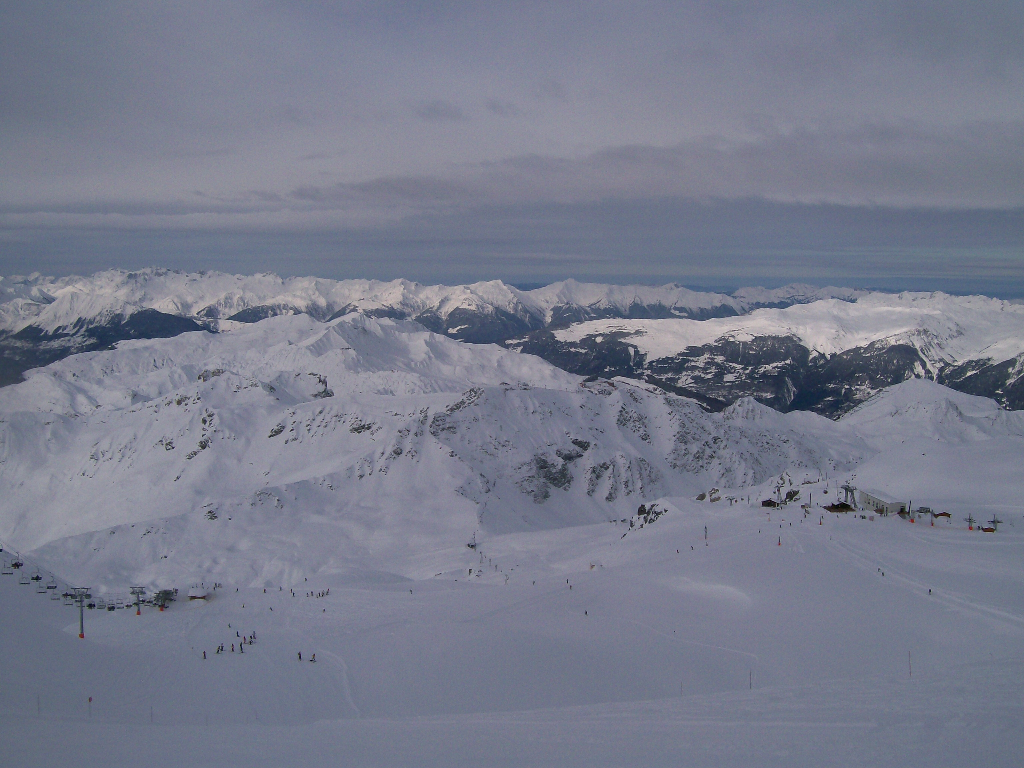 View from the top of the Glacier de Bellecôte, La Plagne, Jan 2010.