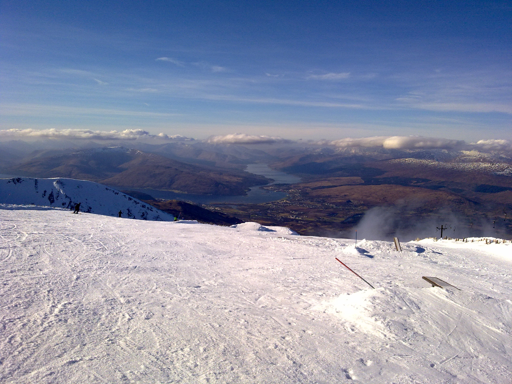 The view from the top of the Summit Button, looking towards Loch Eil.