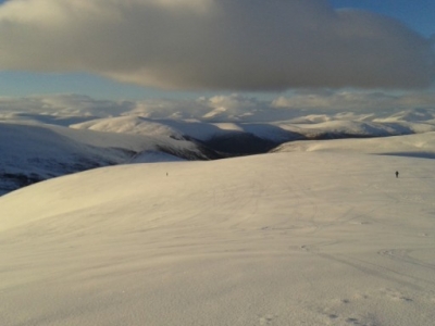 High above the normal run on Glas Maol. Feb 2014.