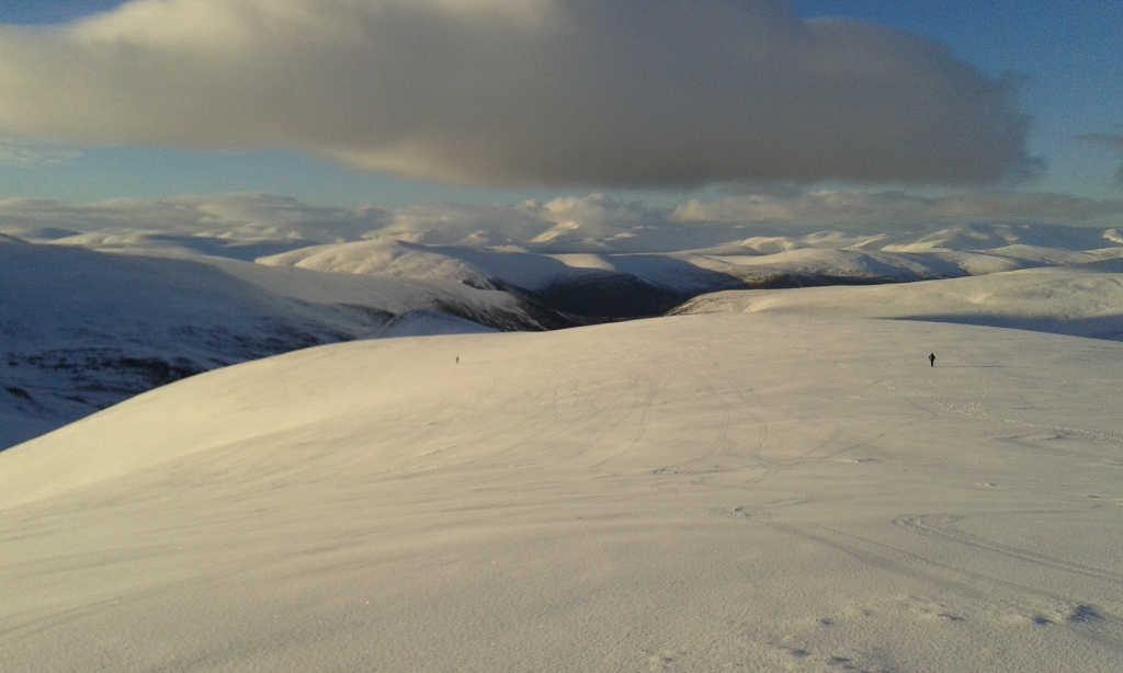 High above the normal run on Glas Maol. Feb 2014.