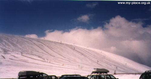 Looking north from the car park, towards Beinn a' Chruinich, Easter 1998