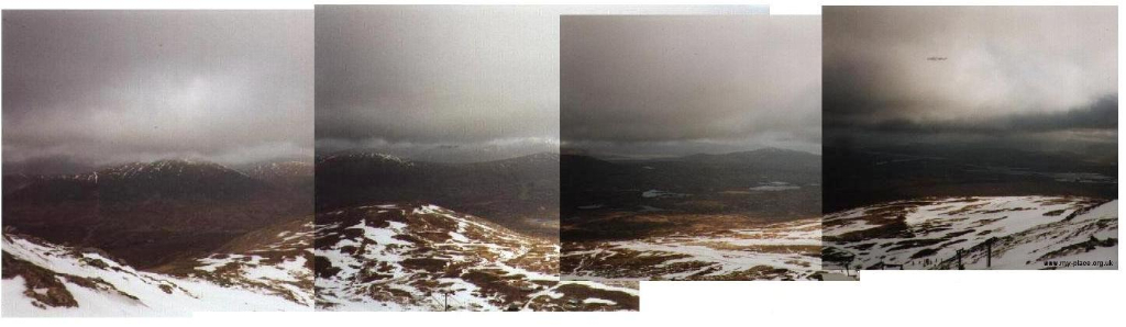 Panoramic view from top of Meall a' Buiridh, Feb 1999